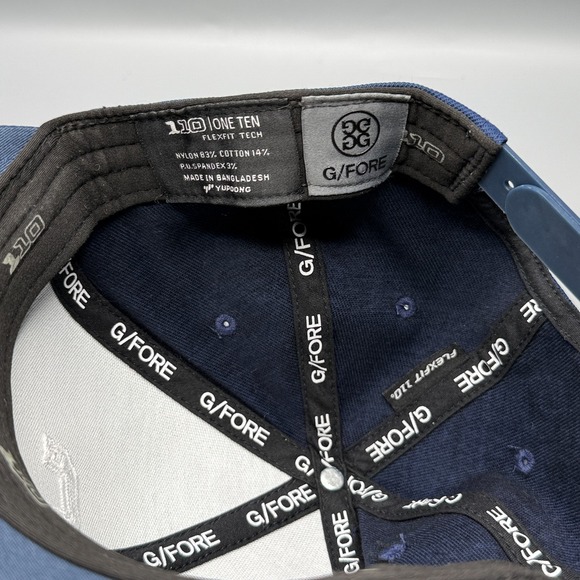 GFore G/Fore Hat Cap VC Palm Tree Lighthouse Golf Club Logo Blue White Flexfit * - Picture 9 of 9